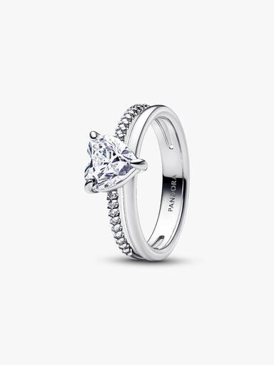 Anillo Corazón Doble Banda