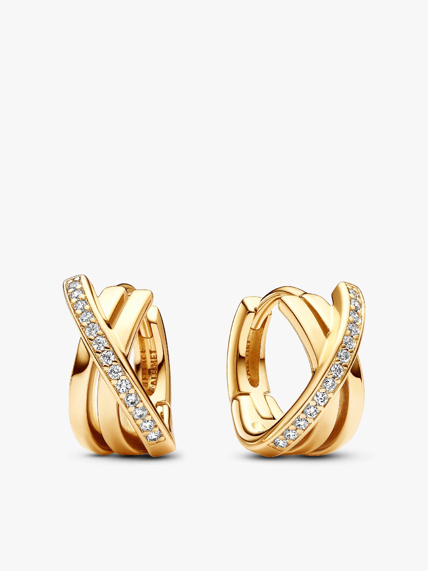 Aretes de aro Pavé Cruzado