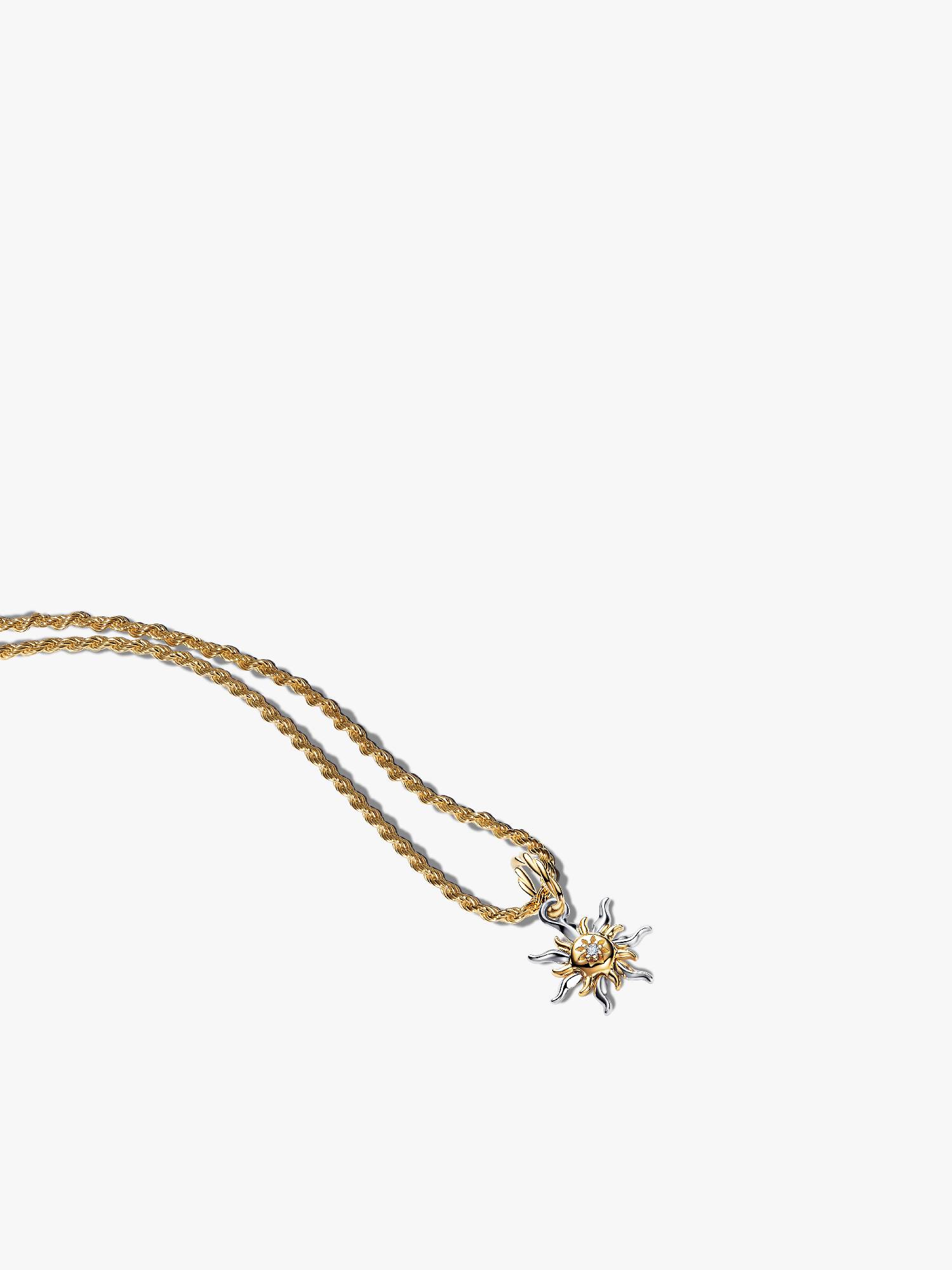 Collar con colgante de flor Sundrop de Rapunzel, princesa de Disney, con diamante cultivado en laboratorio