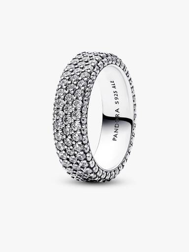 Anillo Triple Fila en Pavé