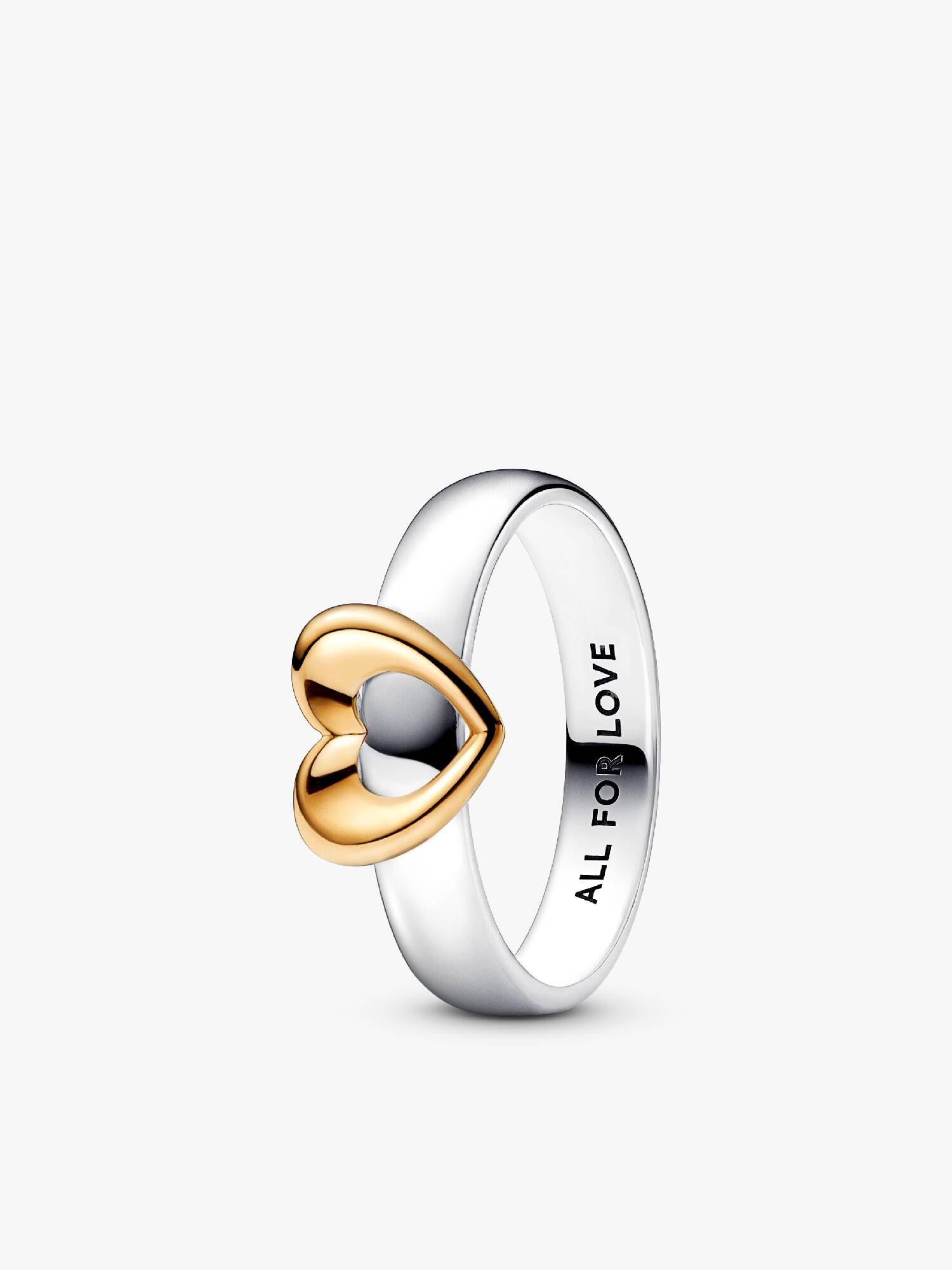 Anillo Corazón deslizante en dos donos radiante
