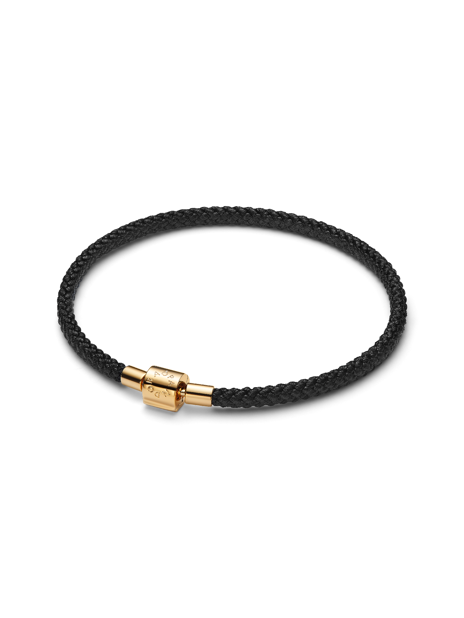 Brazalete de cordón negro brillante
