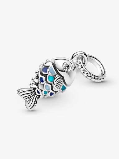 Charm colgante Pez con escamas azules