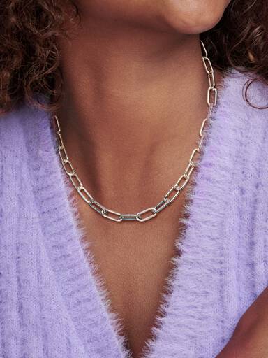 Collar Cadena de Eslabones Medianos con Cierre Redondo Pandora ME
