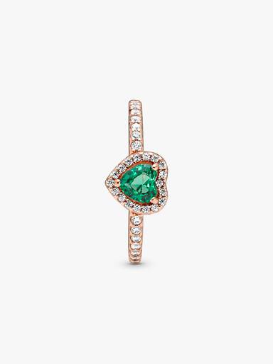 Anillo corazón elevado reluciente