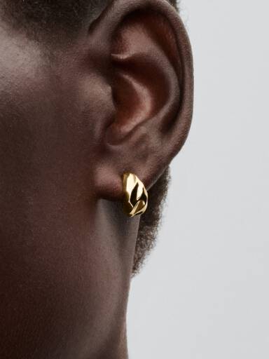 Aretes de aro abiertos ondulados