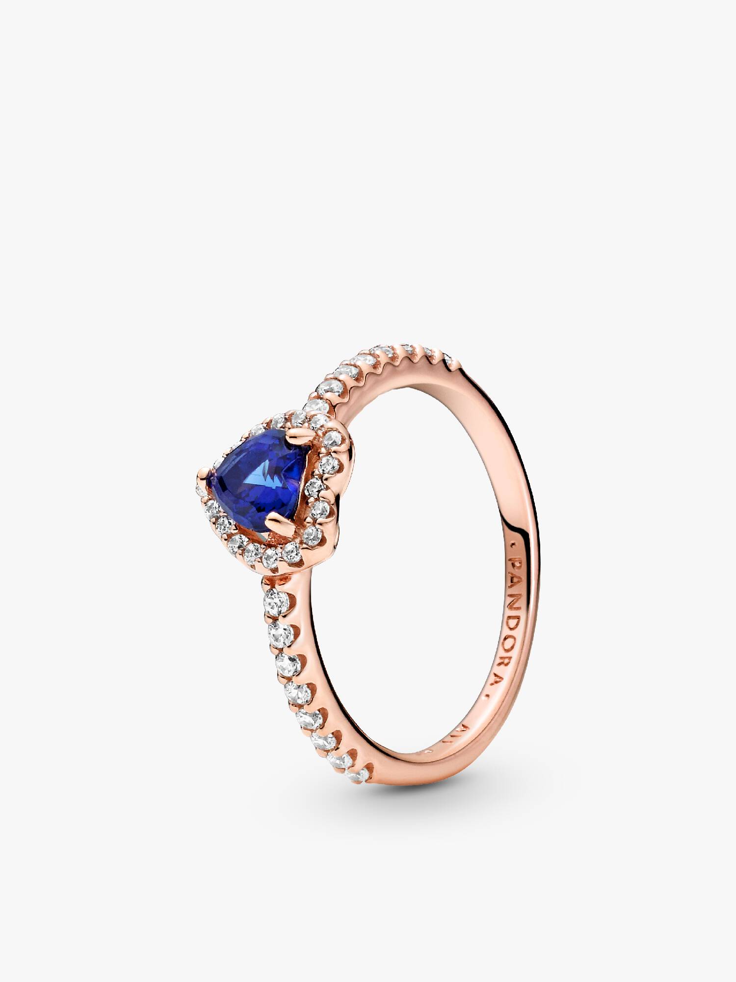 Anillo Corazón elevado azul reluciente