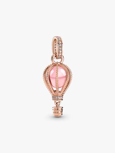 Charm colgante Globo aerostático Rosa resplandeciente.