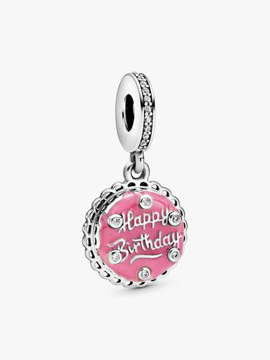 Charm colgante Pastel de cumpleaños rosa