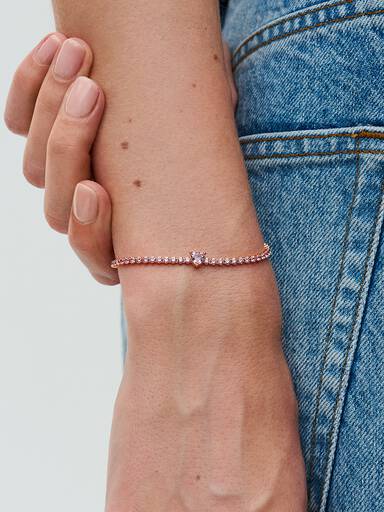 Brazalete de tenis Corazón reluciente