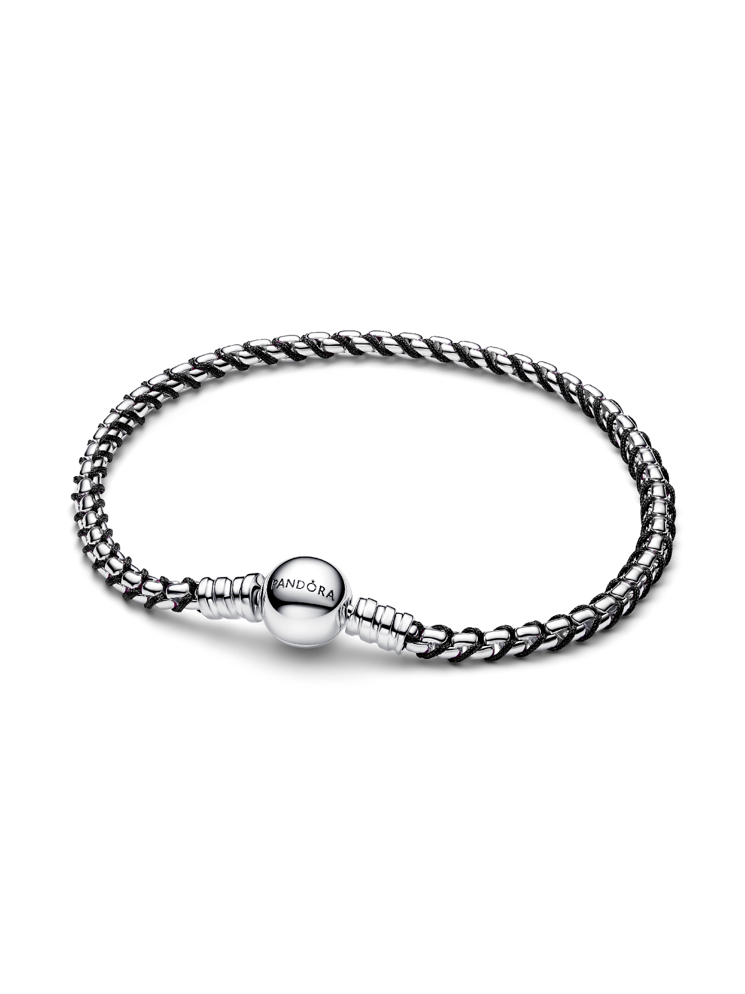 Brazalete de cadena tipo caja de cordón negro