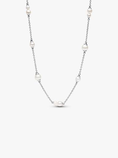 Collar Cadena Estación de Perlas Cultivadas de Agua Dulce Tratadas