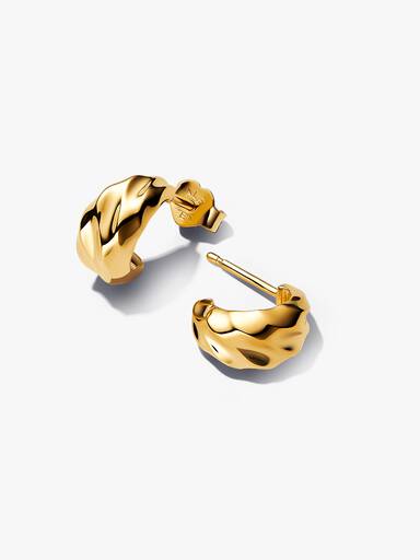 Aretes de aro abiertos ondulados