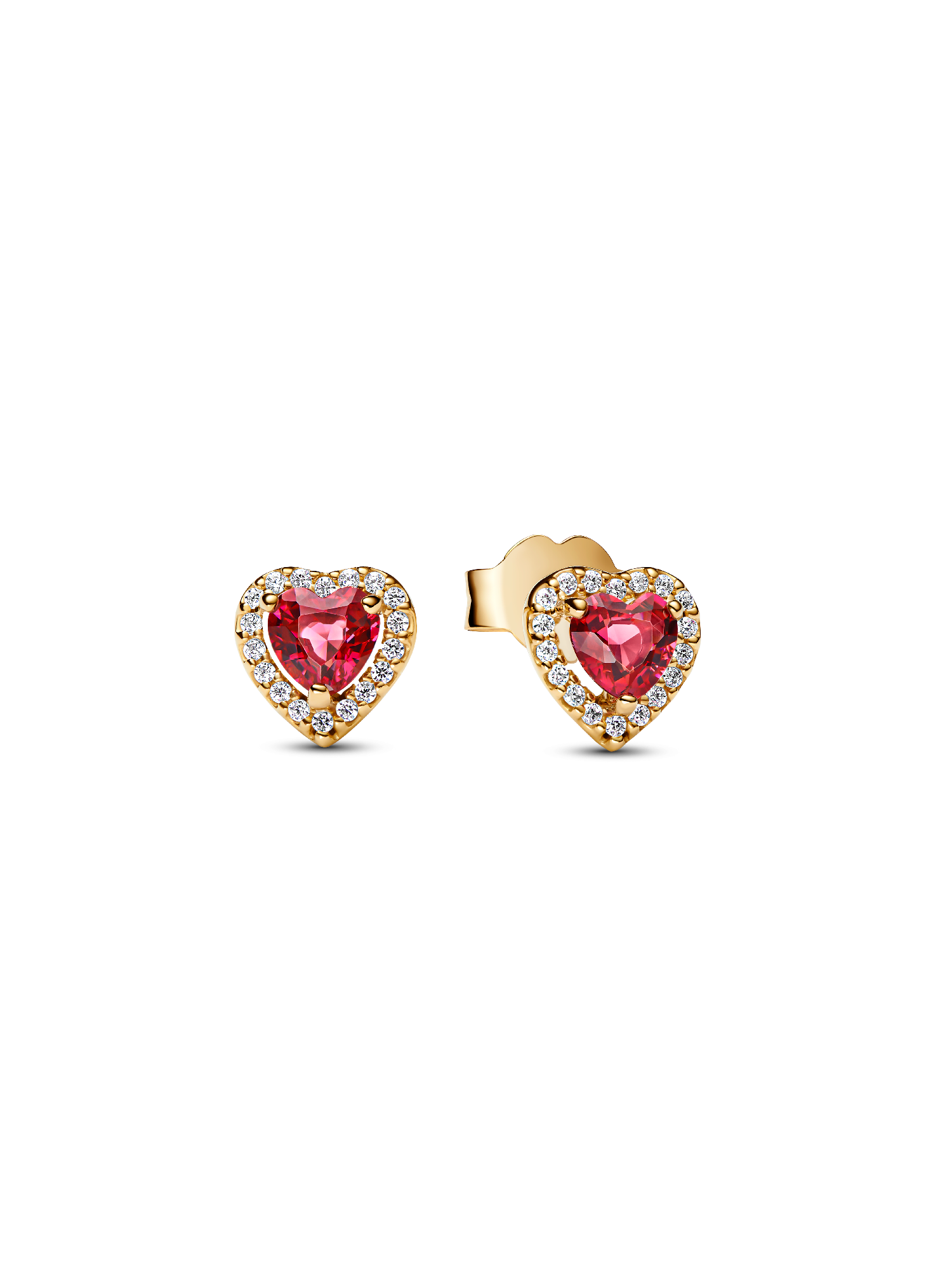 Aretes de botón Corazón elevado