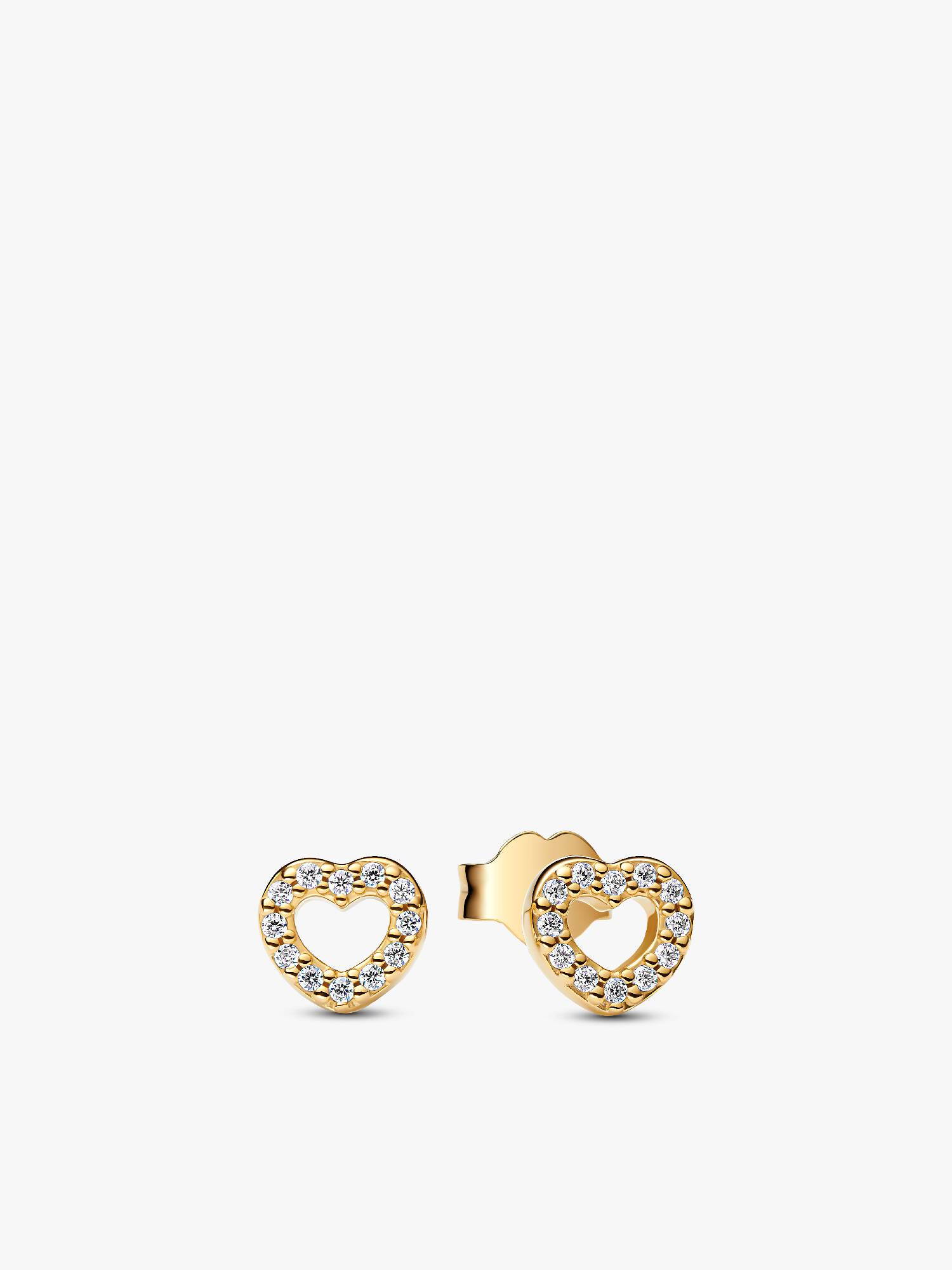 Aretes de botón Corazón abierto