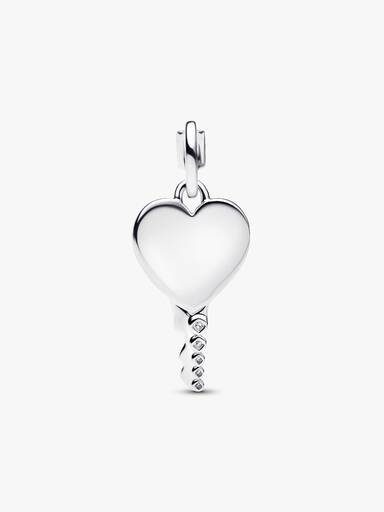 Pendiente llave grabable en forma de corazón