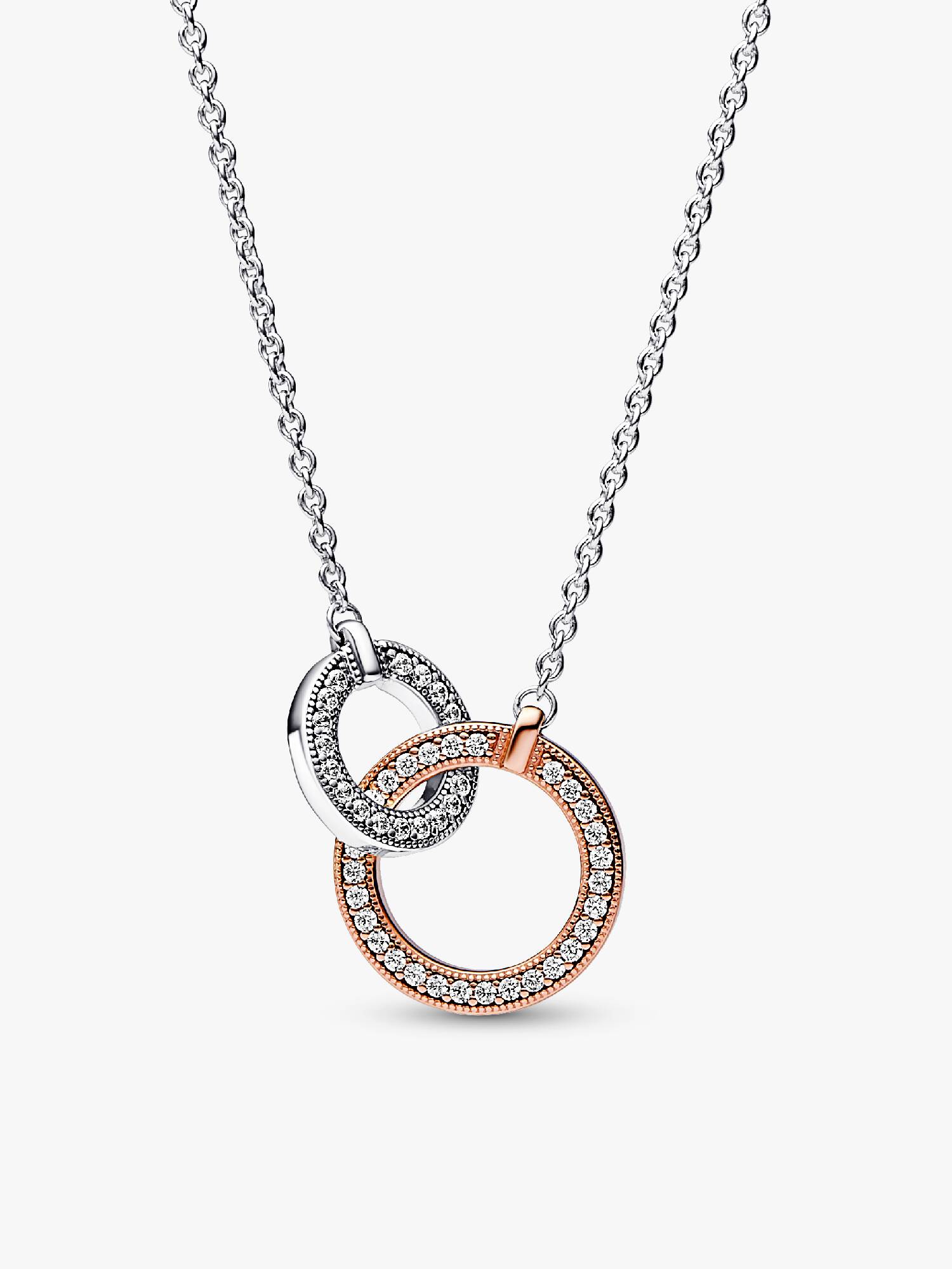 Collar de dos tonos con Círculos entrelazados de Pandora Signature