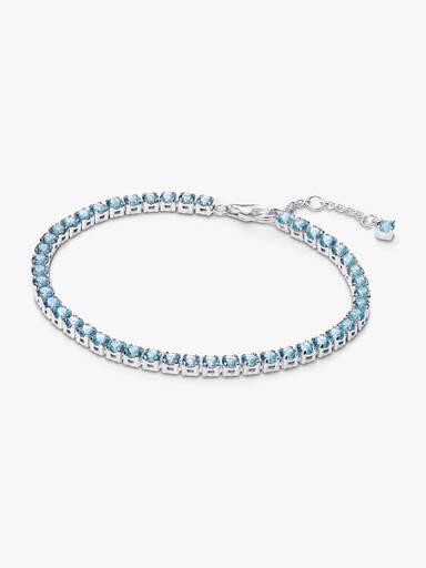 Brazalete de tenis azul claro reluciente