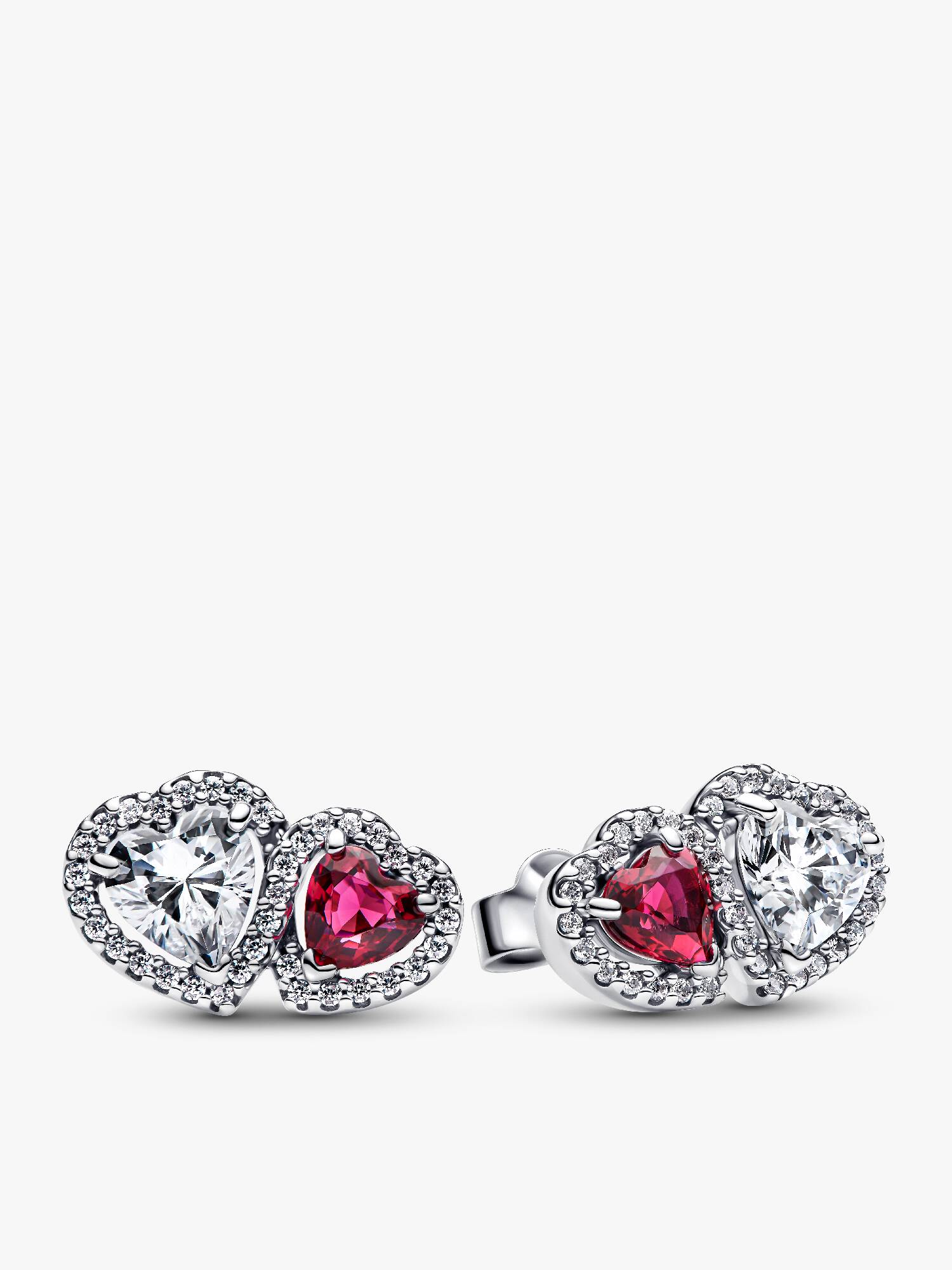 Aretes de botón Corazones con halo