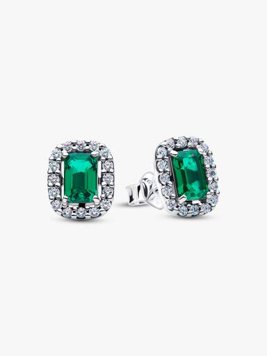 Aretes de botón Rectángulo reluciente