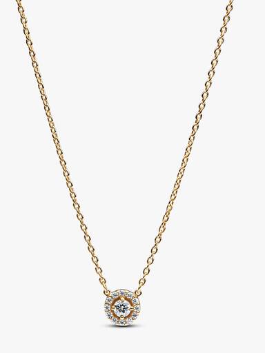 Collar con Colgante Halo Redondo en Pavé