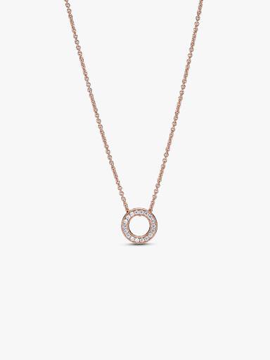 Collar collier Círculo de pavé con logotipo Pandora