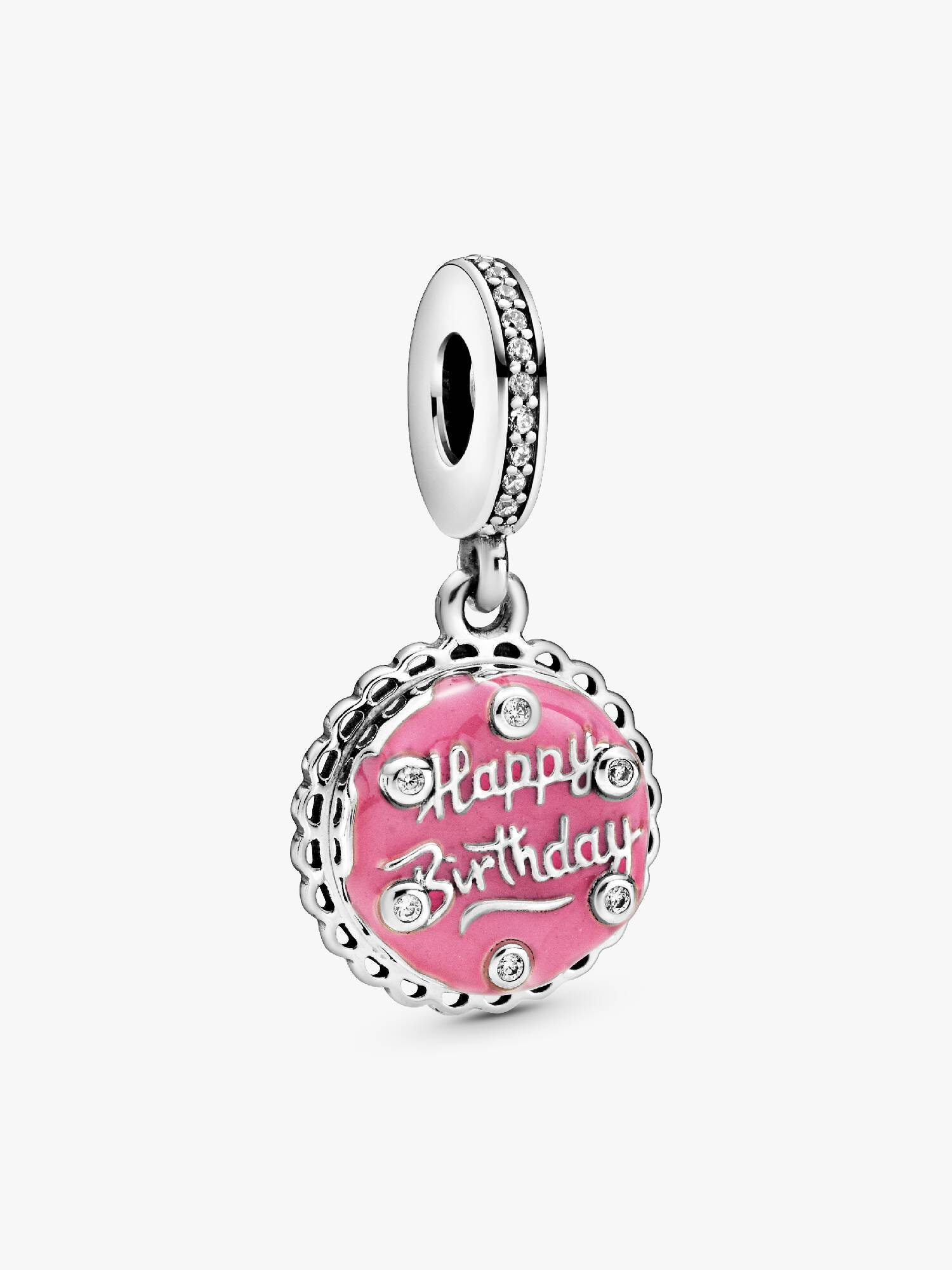 Charm colgante Pastel de cumpleaños rosa