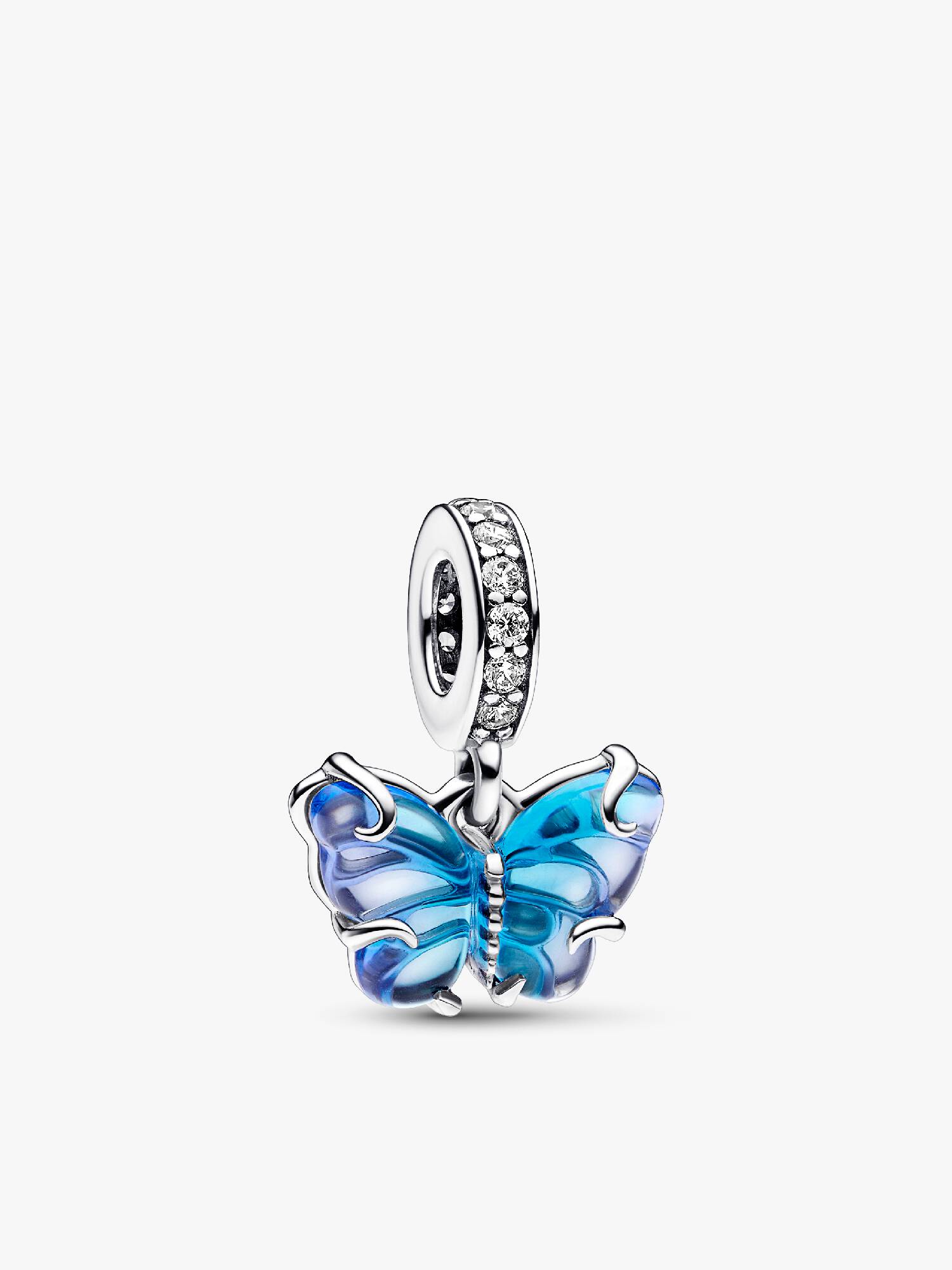 Charm Colgante Mariposa de Cristal Murano azul