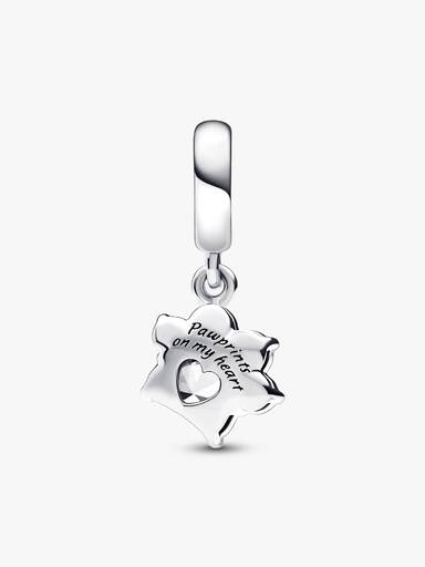 Charm colgante Huella de mascota reluciente