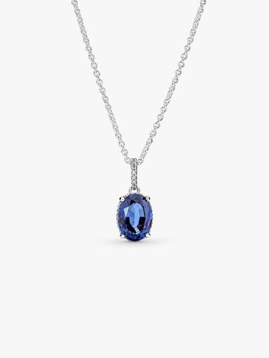Collar con pendiente Halo de impacto reluciente
