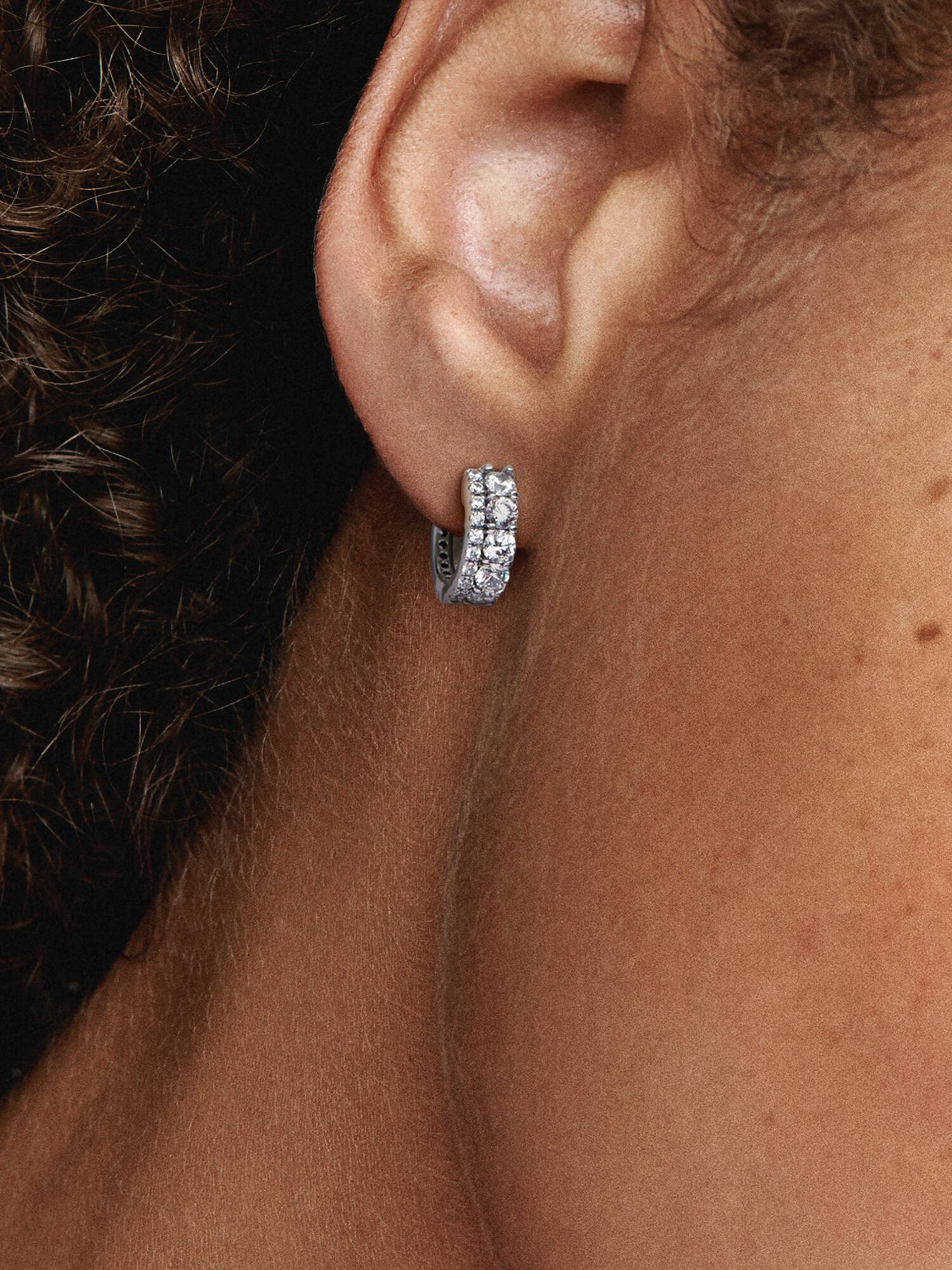 Aretes de aro Banda doble en pavé