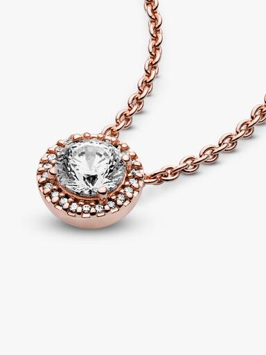 Collar con halo redondo brillante