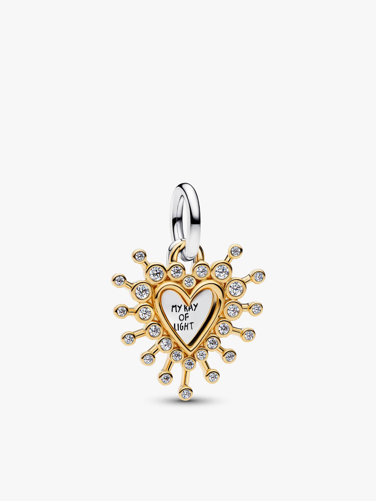 Charm colgante doble Corazón radiante