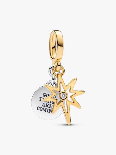 Charm Colgante Grabable Estrella Polar con Diamante Cultivado en Laboratorio