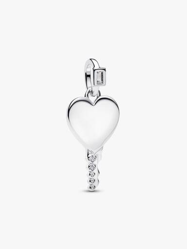 Pendiente llave grabable en forma de corazón