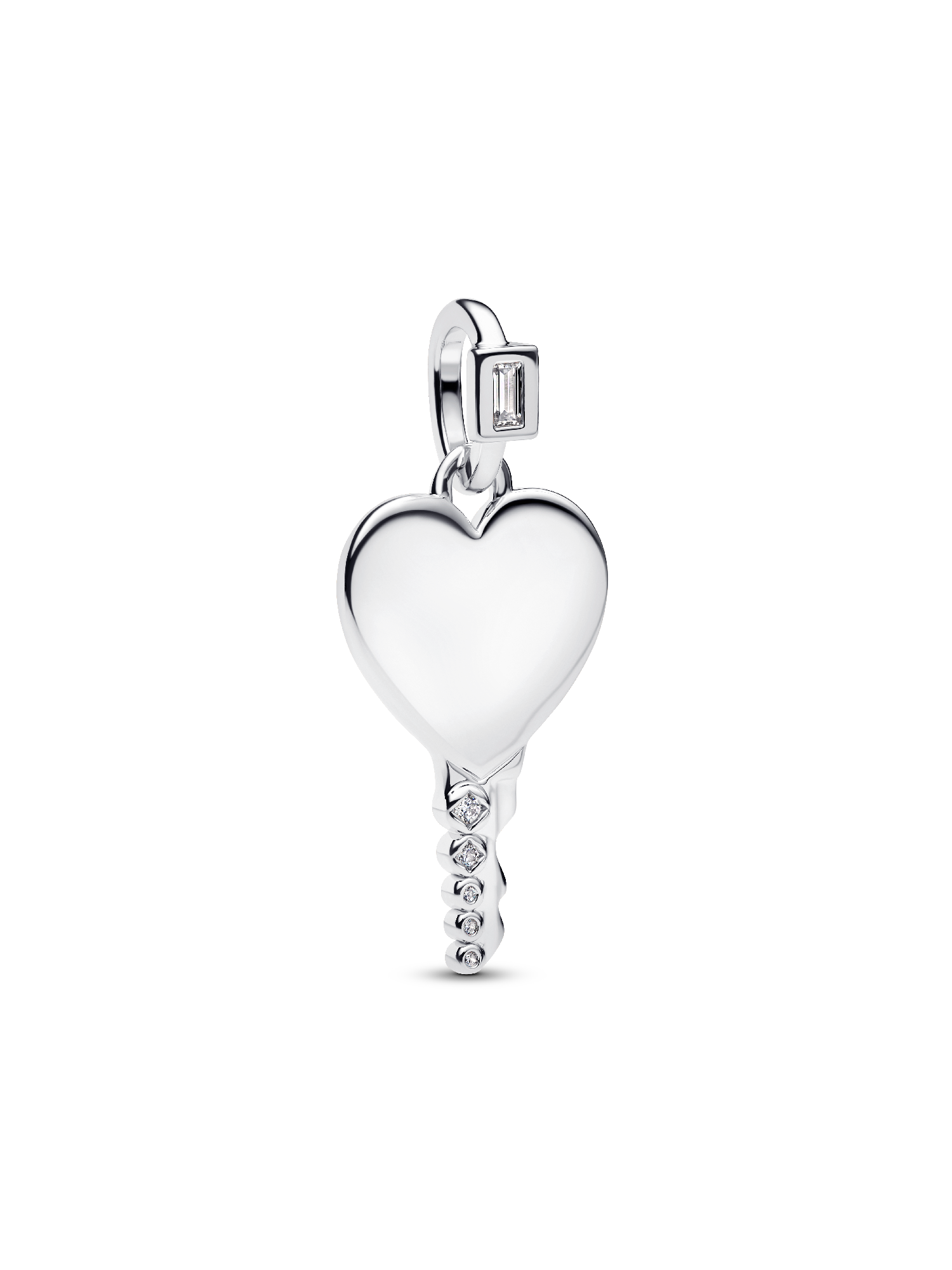 Pendiente llave grabable en forma de corazón