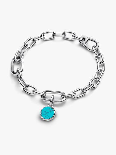 Charm Mini Medallón grabable turquesa