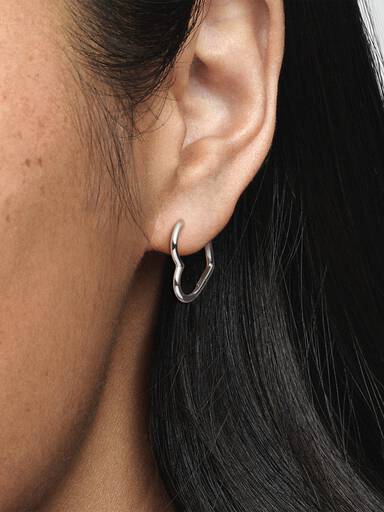 Aretes de aro Corazón asimétrico
