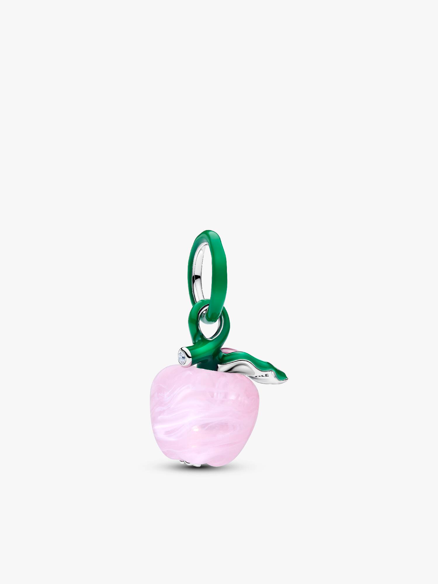 Charm Manzana rosada de cristal Murano