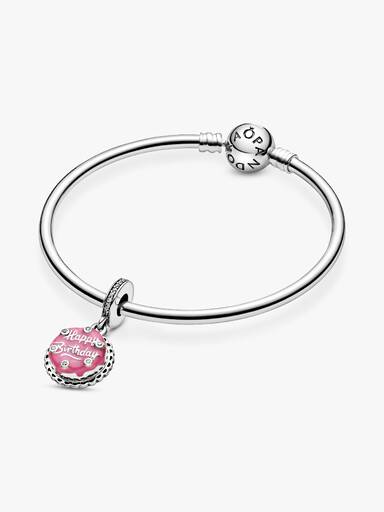 Charm colgante Pastel de cumpleaños rosa