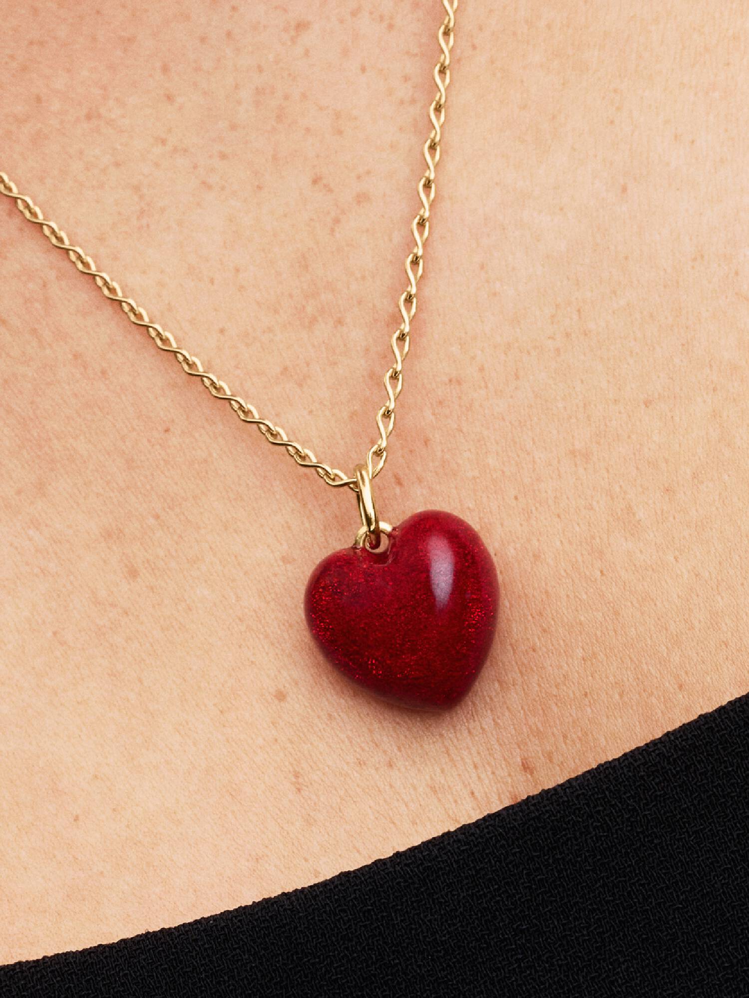 Charm colgante Corazón Acolchado rojo
