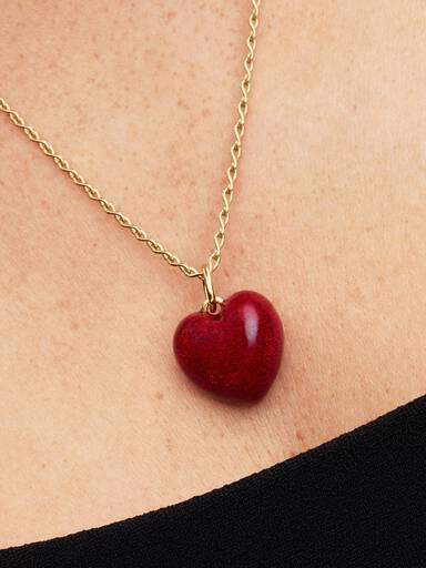 Charm colgante Corazón Acolchado rojo