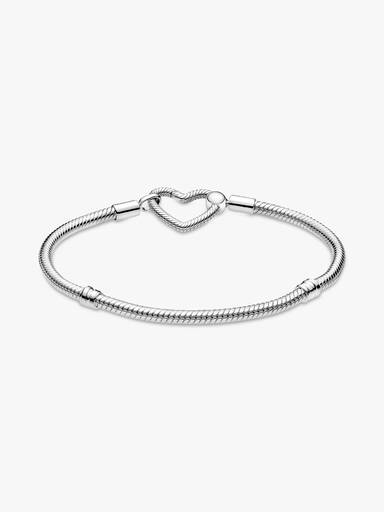 Brazalete cadena de serpiente con cierre de corazón
