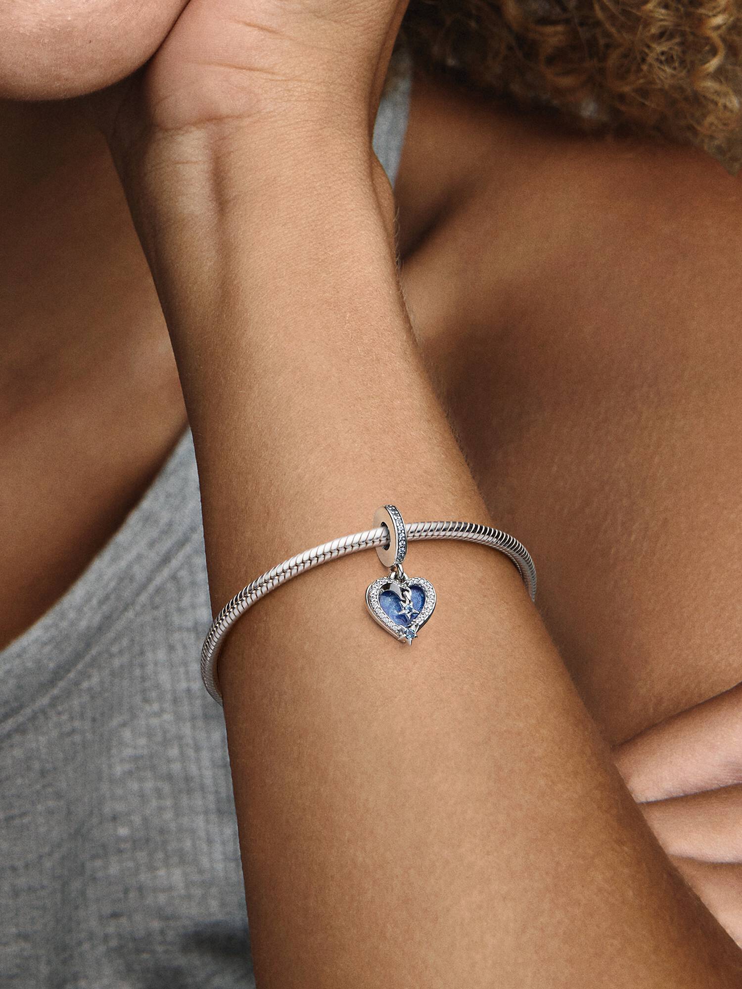 Charm Colgante doble Estrella fugaz celestial y corazón