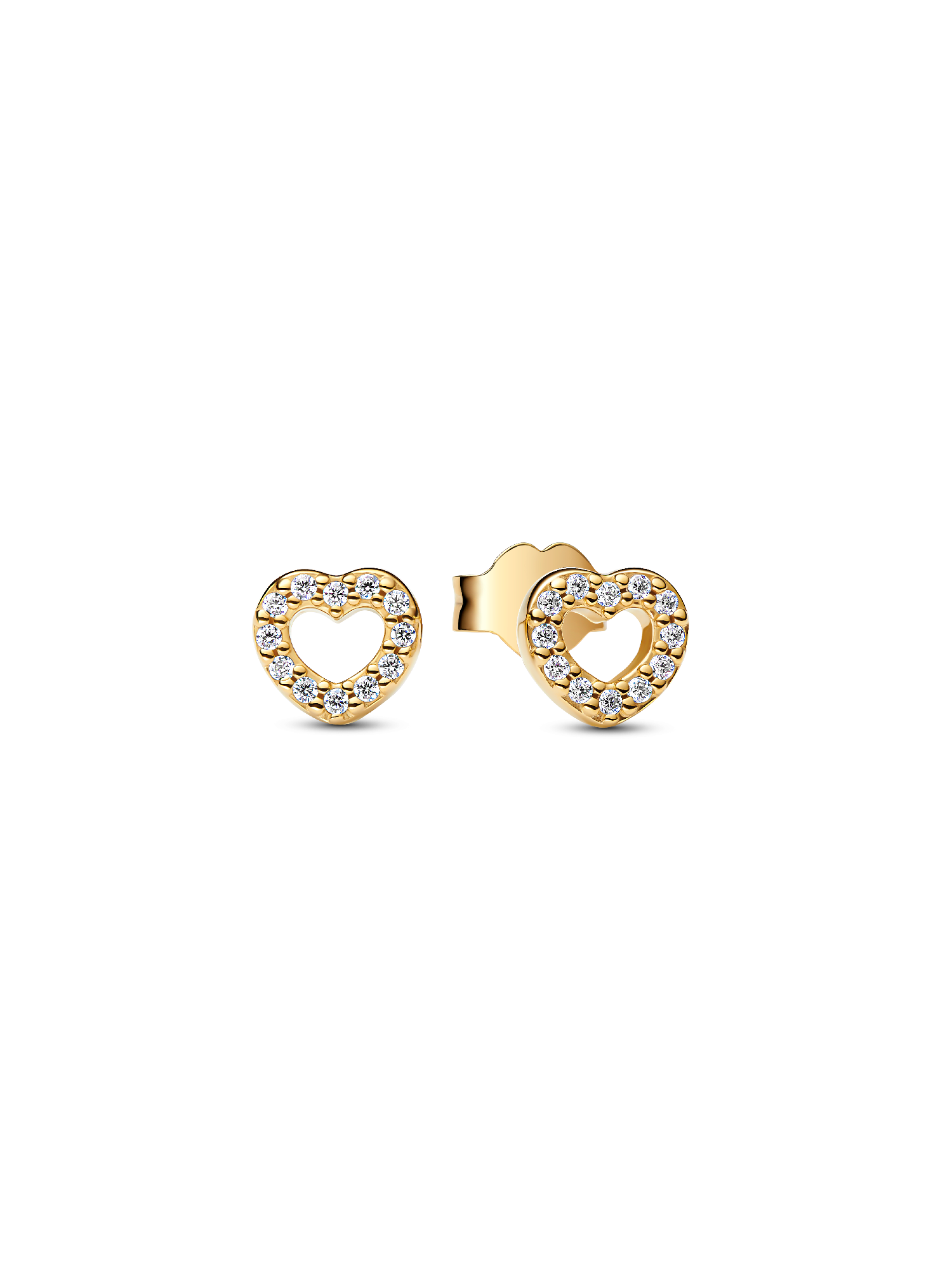 Aretes de botón Corazón abierto