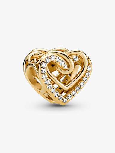 Charm Corazones entrelazados resplandecientes