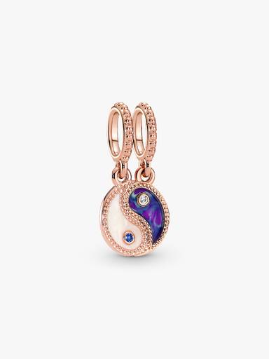 Charm colgante separable Yin y Yang reluciente