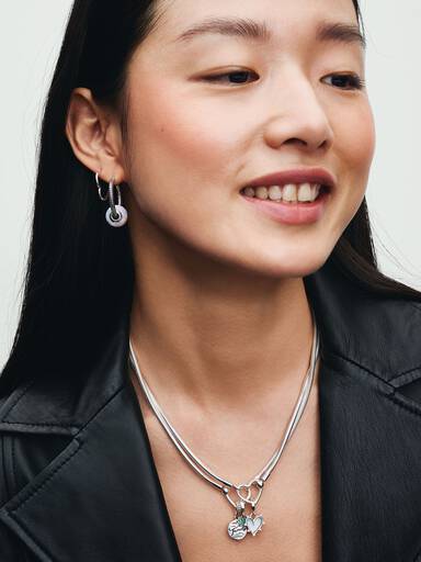 Aretes de aro Corazón asimétrico
