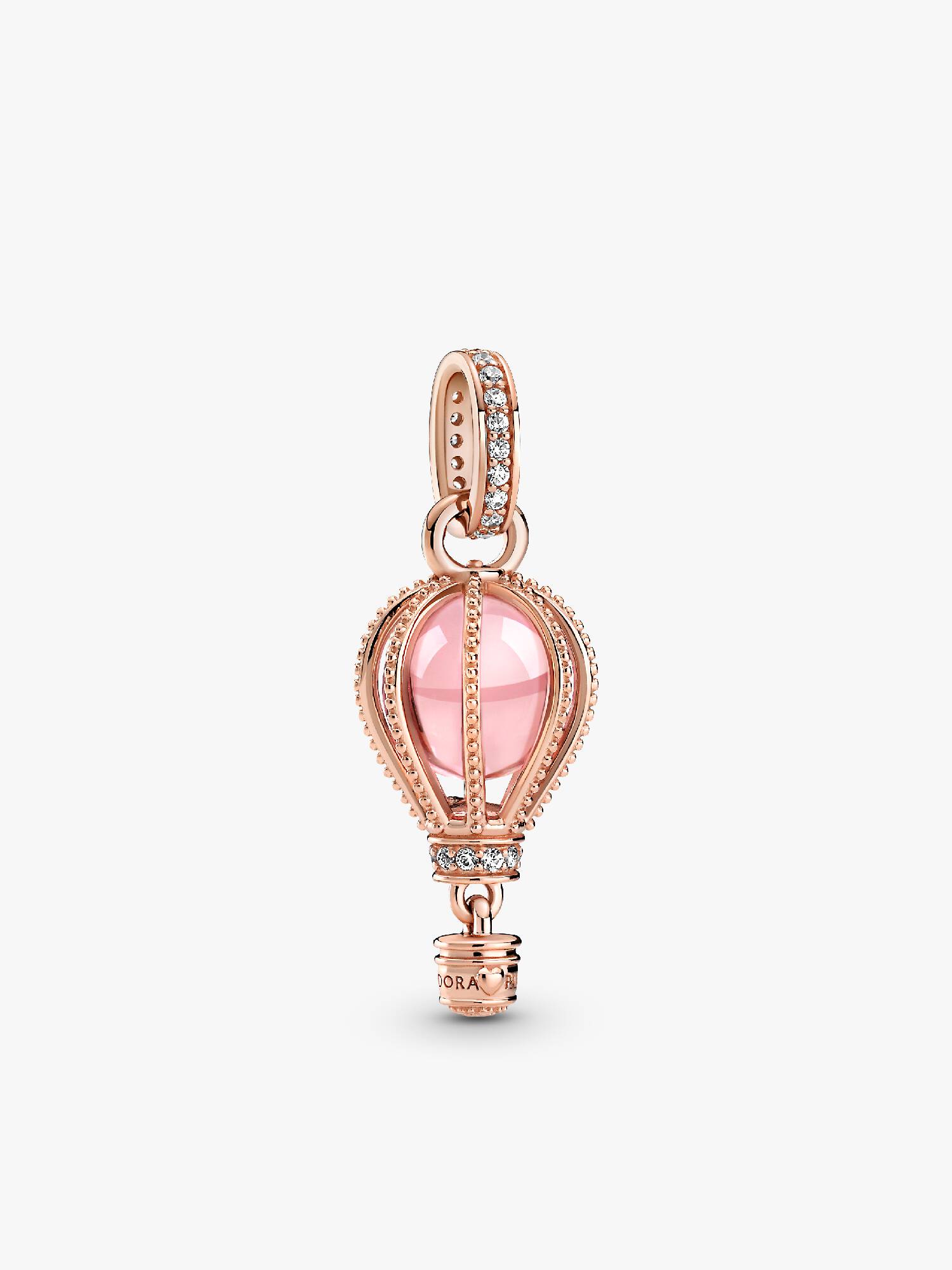 Charm colgante Globo aerostático Rosa resplandeciente.