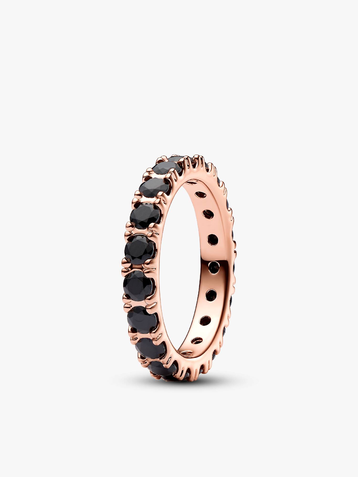 Anillo Eternidad Fila Brillante Negra